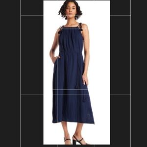 Time and Tru dark navy TT tie shoulder maxi